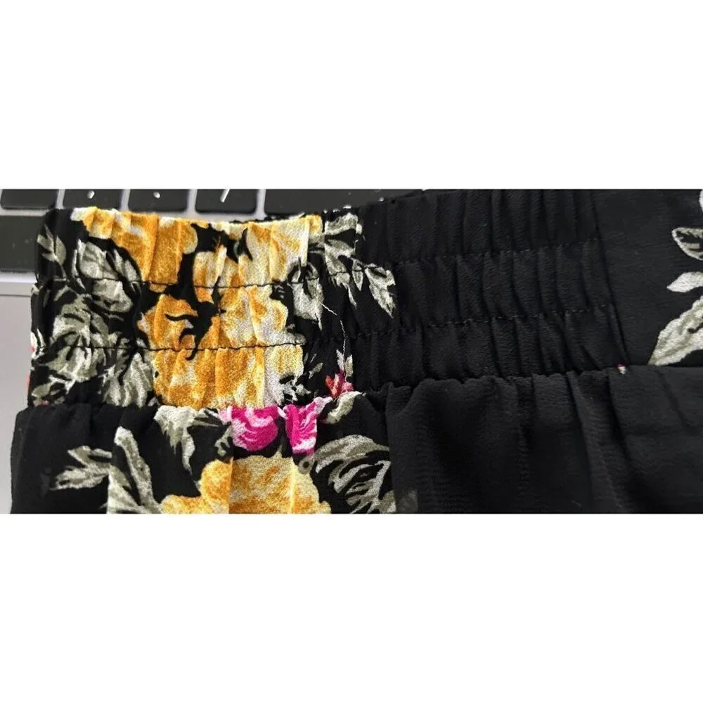 TORRID Floral Pull-up Pants Black Half-Lined Size 4X